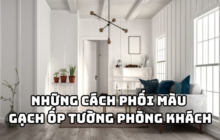 phối màu gạch ốp tường phòng khách